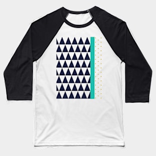 Abstract Triangles Pattern Baseball T-Shirt